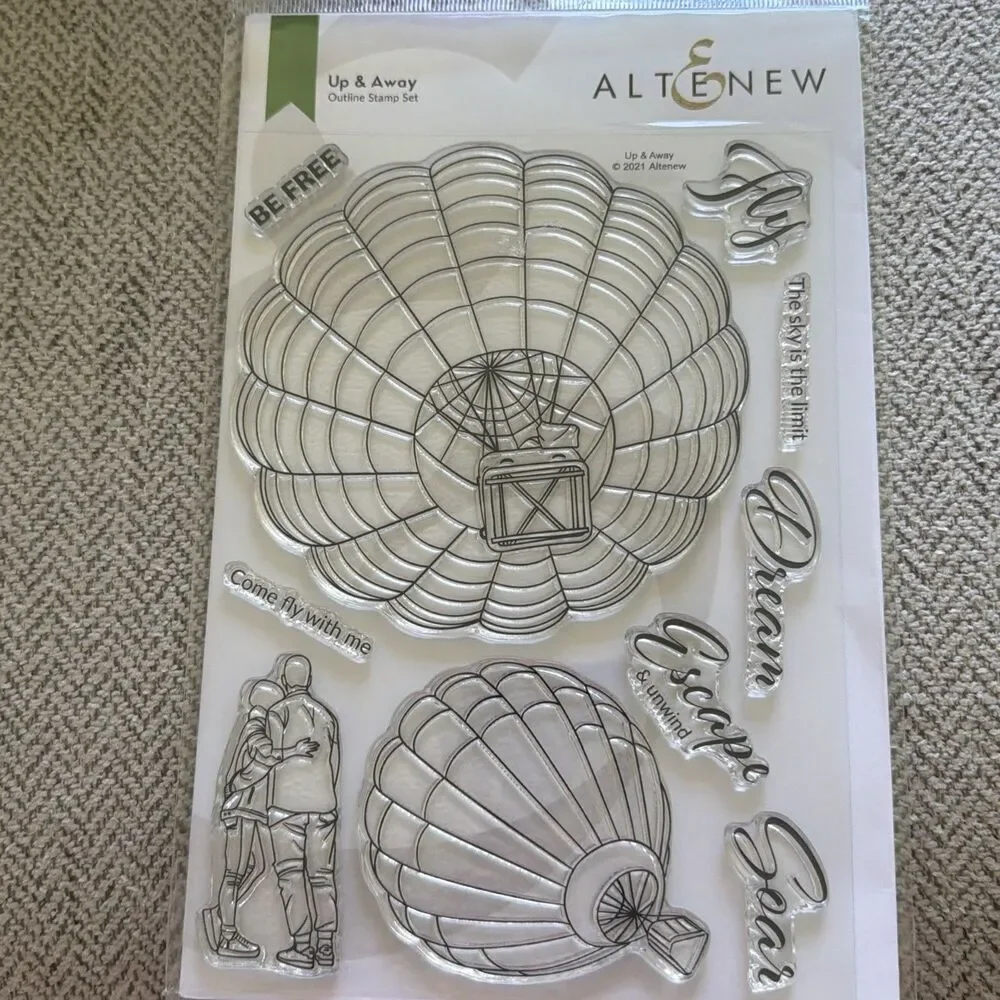 Altenew Up & Away Stamp and die set Couple hot air balloon soar come fly with me